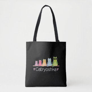 Bolso De Tela Catryoshka Cute Cats Matryoshka Rue Nesting Do