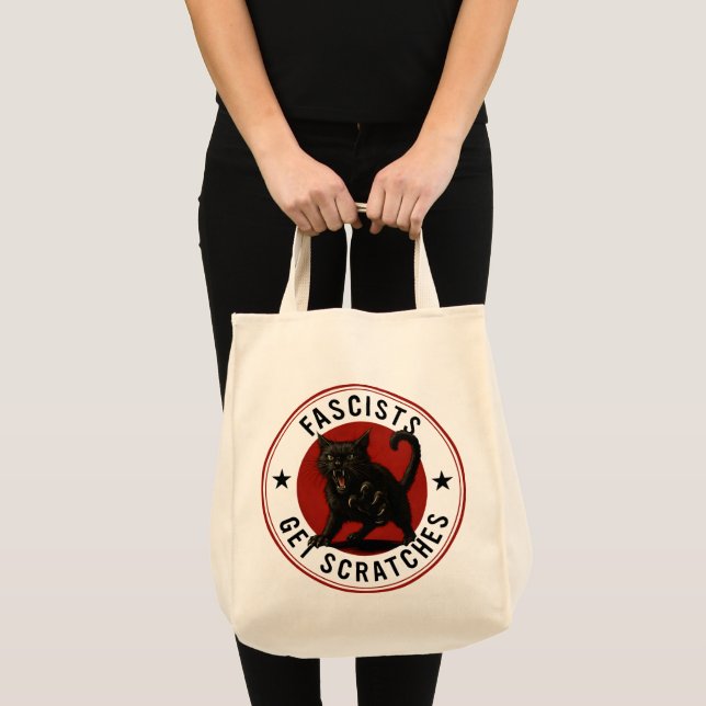 Bolso De Tela Cats Against Fascists (Anverso (producto))