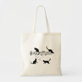 Bolso De Tela Cats Playing Music Notes
