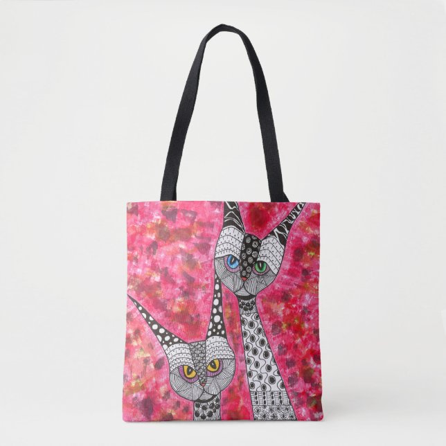 Bolso De Tela Cats siameses Tote Bag (Anverso)