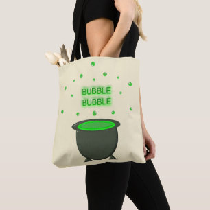 Bolso De Tela Cauldron y Bubbling Green Brew Halloween