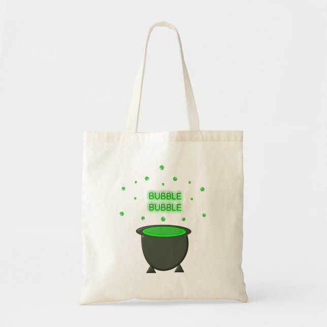 Bolso De Tela Cauldron y Bubbling Green Brew Halloween (Frente)