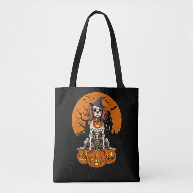 Bolso De Tela Cavalier Charles Spaniel Dog Halloween (Anverso)