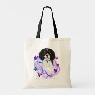Bolso De Tela Cavalier de color Tri mágico King Charles Spaniel