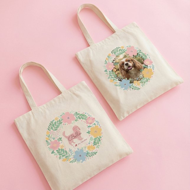 Bolso De Tela Cavalier King Charles Spaniel personalizado Rosa P (Subido por el creador)