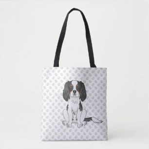 Bolso De Tela Cavalier King Charles Spaniel Tricolor Perro y Pat