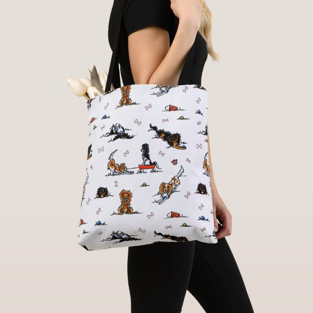 Bolso De Tela Cavalier King Charles Spaniels Doodles CKCS (Detalle)
