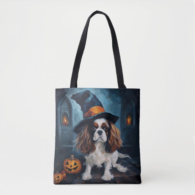 Bolso De Tela Cavalier King Pumpkins Halloween Scary (Anverso)
