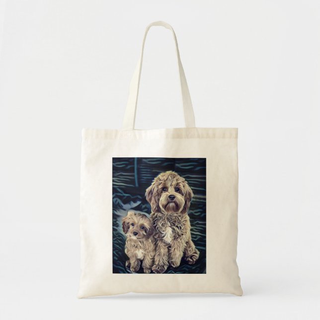 Bolso De Tela Cavapoo Perros Cute Adorable (Frente)