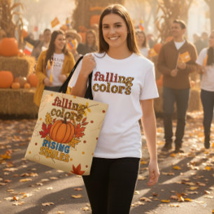 Bolso De Tela Cayendo Colores Aumentando Sonrisas Cita De Otoño