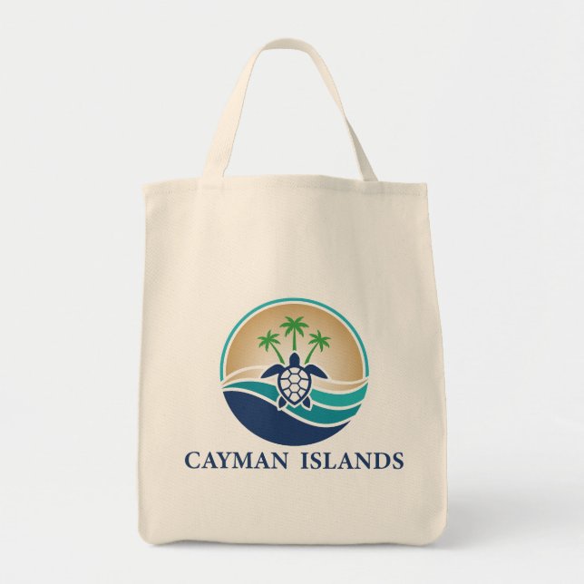 Bolso De Tela Cayman Islands Caribbean (Frente)