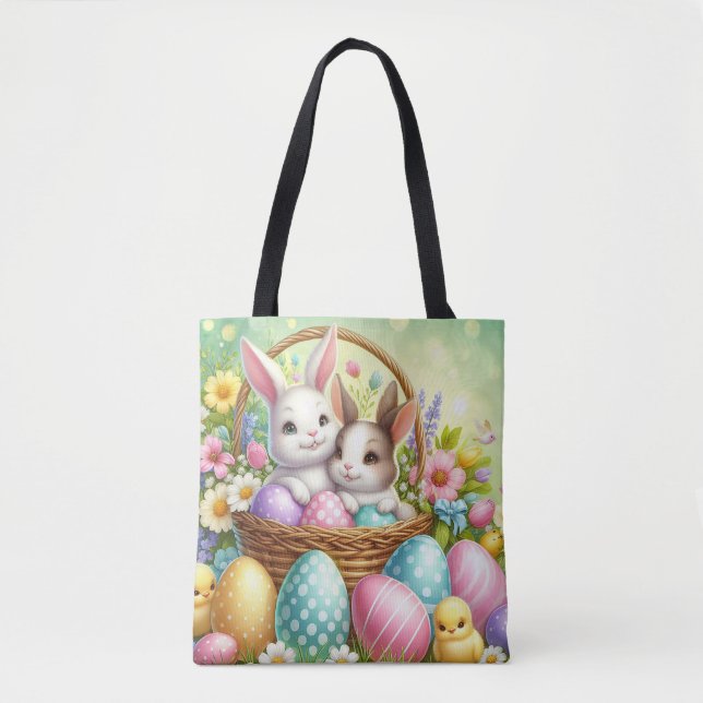 Bolso De Tela Caza de huevos de Pascua (Anverso)