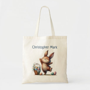 Bolso De Tela Caza de Huevos de Pascua Conejo Caprichoso