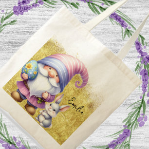 Bolso De Tela Caza de huevos de Pascua de oro gnomos
