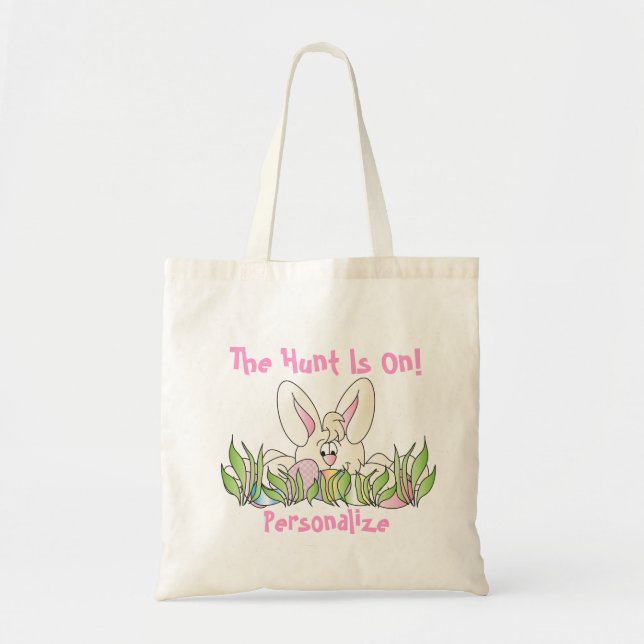 Bolso De Tela Caza de huevos de Pascua - Personalizar (Frente)