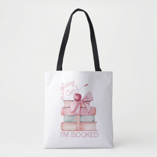 Bolso De Tela Caza de libros Coquette Bow (Anverso)