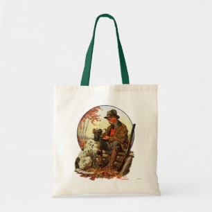 Bolso De Tela Cazador y perro de aguas