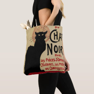 Bolso De Tela Ce Soir Chat Noir Gato Negro, Art Nouveau Vintage