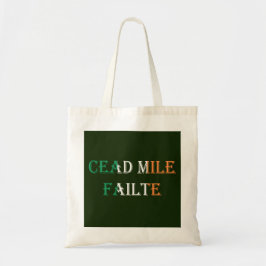 Bolso De Tela Cead Mile Failte en la bandera irlandesa