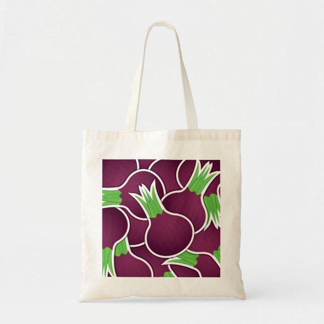 Bolso De Tela Cebollas moradas funky (Frente)
