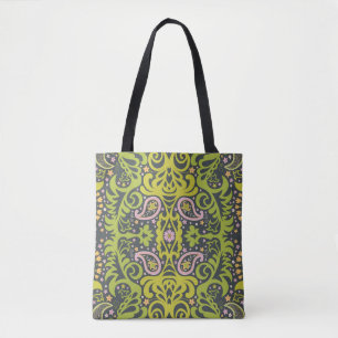 Bolso De Tela Cebollas orientales: Patrón floral Paisley
