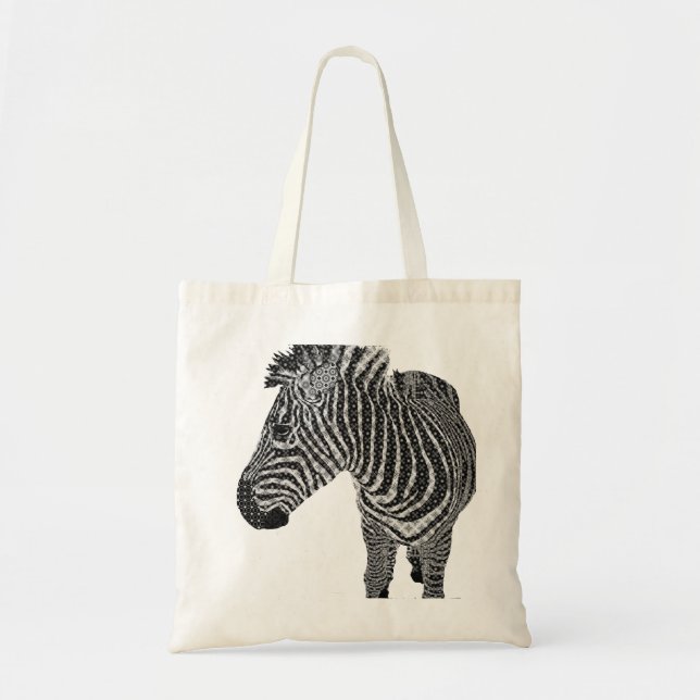 Bolso De Tela Cebra del vintage (Frente)