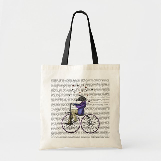 Bolso De Tela Cebra En Bicicleta (Frente)