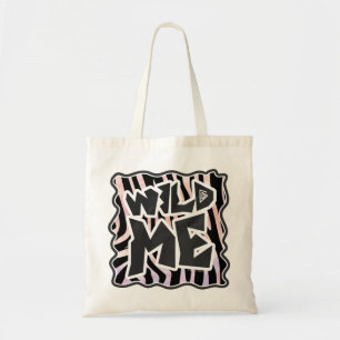 Bolso De Tela Cebra Negro y Rosa Salvaje me