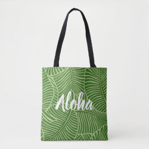 Bolso De Tela Cebra Palm Hawaii Palm Tropical Palm Green Beach B