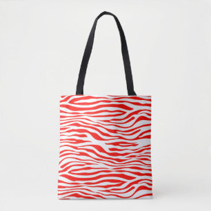 Bolso De Tela Cebra Roja y Blanca