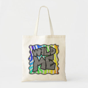Bolso De Tela Cebra Salvaje Arcoiris y Estampado Blanco