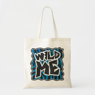 Bolso De Tela Cebra Salvaje Negro y Azul