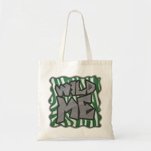 Bolso De Tela Cebra salvaje verde y blanco