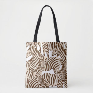 Bolso De Tela Cebras, sabana silvestre, patrón sin soldadura