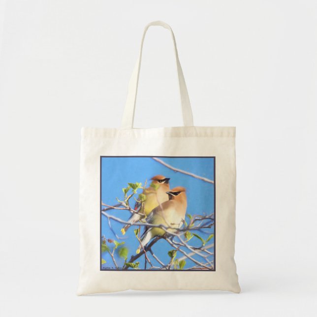 Bolso De Tela Cedar Waxwings (Frente)