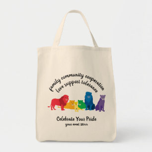 Bolso De Tela Celebra tu orgullo del orgullo león arcoiris