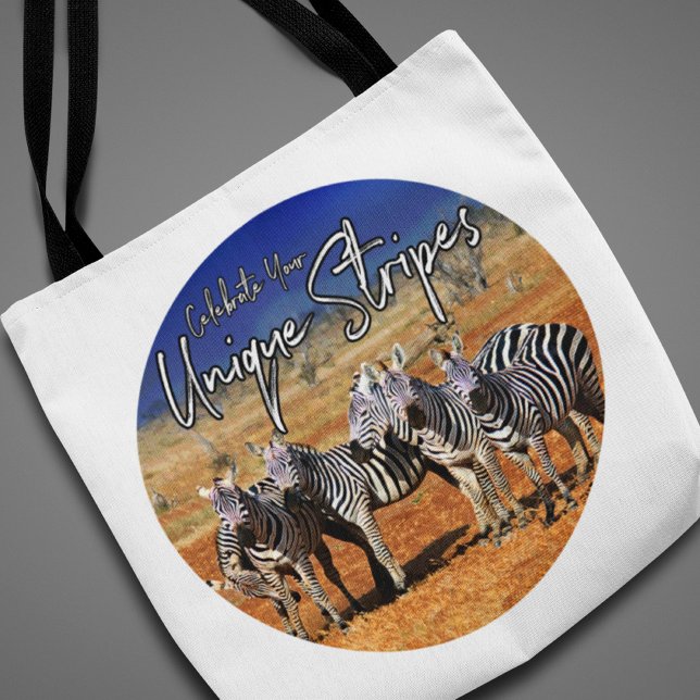 Bolso De Tela "Celebra tus franjas únicas" Arte de cebra (Subido por el creador)