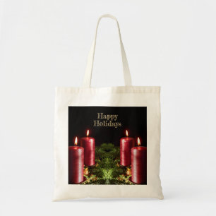 Bolso De Tela Celebración de Navidad Velas Rojas Fiestas de Invi