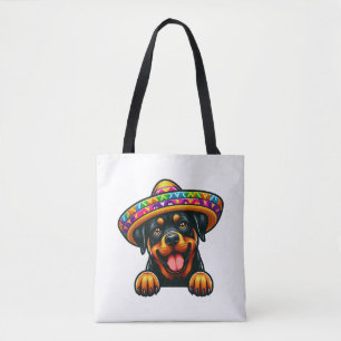 Bolso De Tela Celebración del Cinco de Mayo Rottweiler en México
