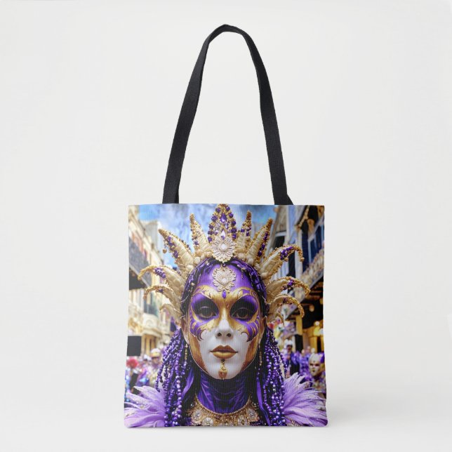 Bolso De Tela Celebración del Mardi Gras todo el año (Anverso)