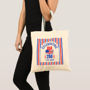 Bolso De Tela Celebrando 250 años de EE. UU. el 4 de julio ameri