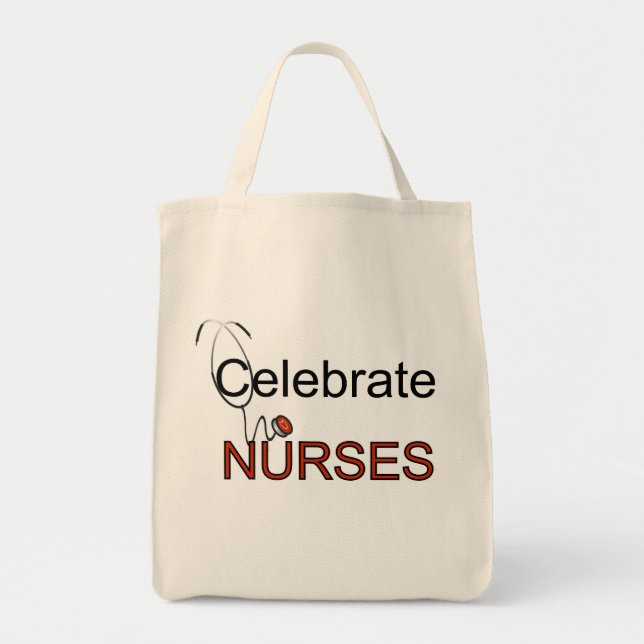 Bolso De Tela Celebrar camisetas y regalos de enfermeras (Frente)