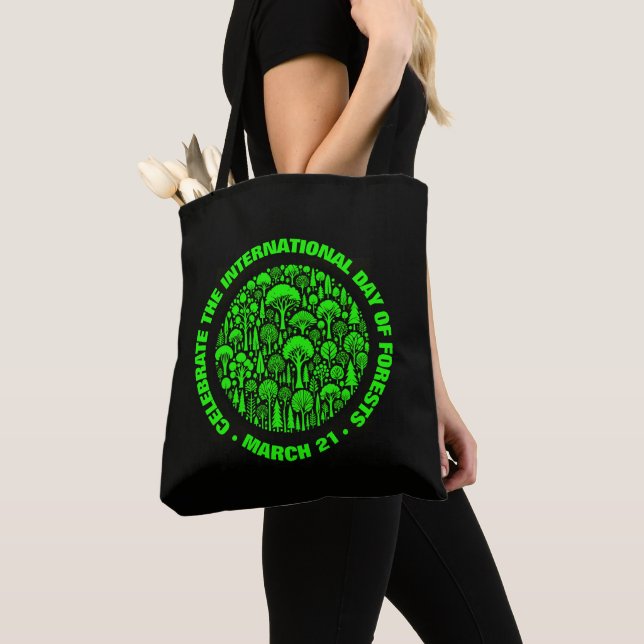Bolso De Tela Celebrar el Día Internacional de los Bosques (Detalle)