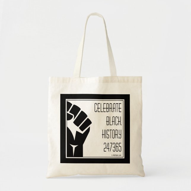 Bolso De Tela CELEBRAR HISTORIA NEGRA 247365 Personalizado de pu (Frente)