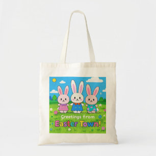 Bolso De Tela Celebrar la Pascua Colorida Bunnies