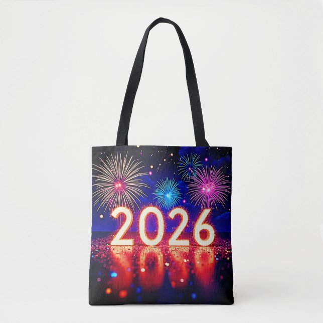 Bolso De Tela Celebrate 2026: Bright Future Spark Design  (Anverso)