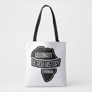 Bolso De Tela Celebrate BLACK History Everyday on White
