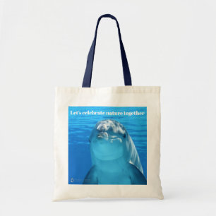 Bolso De Tela Celebre el tote del delfín de la naturaleza