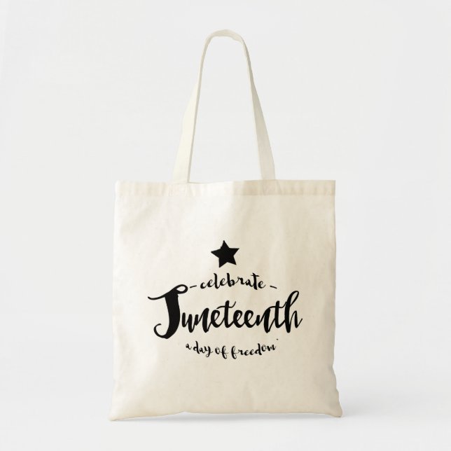 Bolso De Tela Celebre la estrella de Juneteenth (Frente)