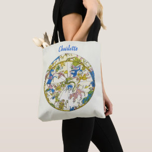 Bolso De Tela Celeste Antiguo, Esfera Árabe, Constelaciones